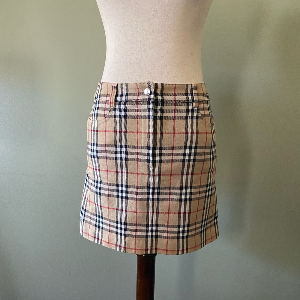 BURBERRY London Blue Label Check Plaid Miniskirt